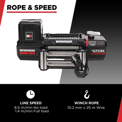 Gladiator R-Type 12500 Electric Winch - Wire Rope