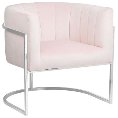 Glam Armchair Velvet Pink LARVIK