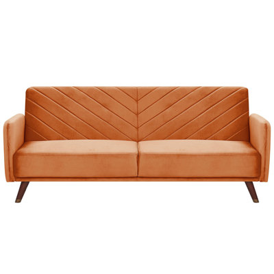 Glam Sofa Bed SENJA Orange Velvet