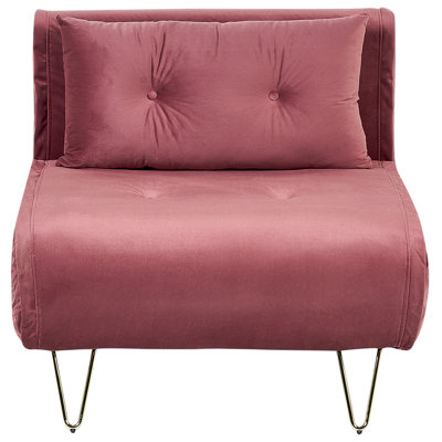 Glam Sofa Bed VESTFOLD Pink Velvet