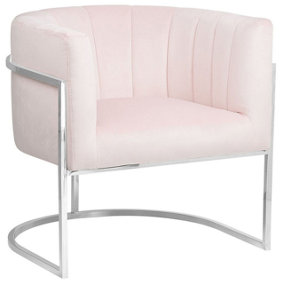 Glam Velvet Armchair Pink LARVIK