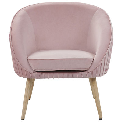 Glam Velvet Armchair Pink TROMSO