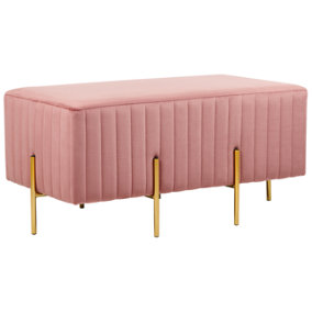 Glam Velvet Bench In Pink DAYTON