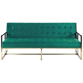 Glam Velvet Sofa Bed Green MARSTAL