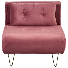 Glam Velvet Sofa Bed Pink VESTFOLD