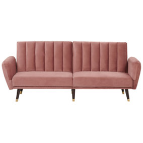 Glam Velvet Sofa Bed Pink VIMMERBY