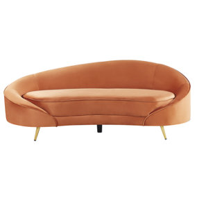 Glam Velvet Sofa in Orange SAVAR