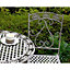 GlamHaus Garden Bistro Set 3 Piece Outdoor Metal Foldable Patio Balcony Furniture - Milan Grey