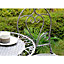 GlamHaus Garden Bistro Set 3 Piece Outdoor Metal Foldable Patio Balcony Furniture - Monaco Antique Grey