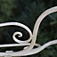 GlamHaus Garden Bistro Set 3 Piece Outdoor Metal Foldable Patio Balcony Furniture Shabby Chic - Marseille Antique White