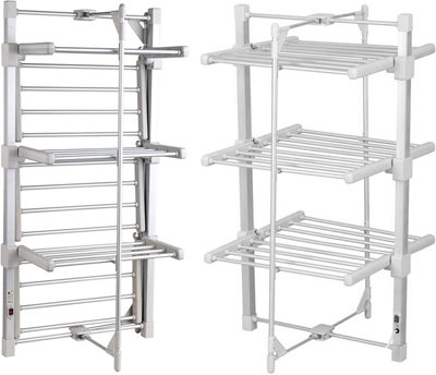 NYASAA Winged Electric Clothes Dryer Rack,Aluminium Heated Clothes  Airer,Easy Storage,Indoor