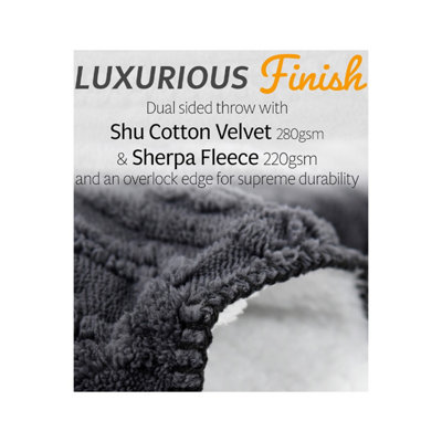 GlamHaus Heated Throw Electric Blanket - Luxurious and Soft Design