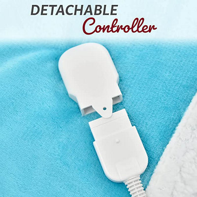 GlamHaus Heated Throw Electric Fleece Over Blanket Sofa Bed Large 160 X ...