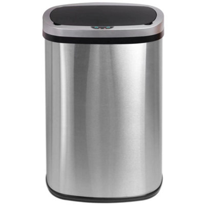 GlamHaus Motion Sensor Bin, 50L For Kitchen, Soft Close With Supplied Power Adaptor Or Battery Operated