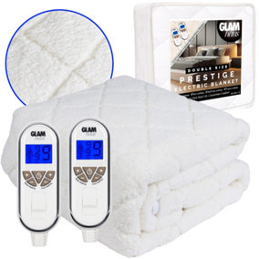 GlamHaus Prestige Electric Blanket Double With 9 Body Settings, 9 Feet Settings, 9 Full Body Settings, 10 Timer Settings