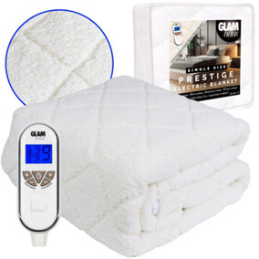 GlamHaus Prestige Electric Blanket Single  With 9 Body Settings, 9 Feet Settings, 9 Full Body Settings, 10 Timer Settings