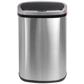 GlamHaus Sensor Bin, Motion Sensing 60L For Kitchen, Soft Close With Supplied Power Adaptor Or Battery Operated