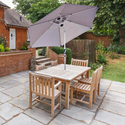 GlamHaus Tilting Garden Parasol Table Umbrella 2.7M with