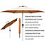 GlamHaus Tilting Garden Parasol Table Umbrella 2.7M with Crank Handle, UV40 Protection, Includes Protection Cover - Sand