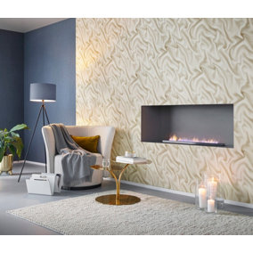 Glamourous Silk Design with and Satin Finish Wallpaper in Gold