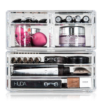 Creamoon Make-up-Organizer Mit 7 Fächern – Transparente Acryl-Box Für Lidschatten & Puder, 2 Größen