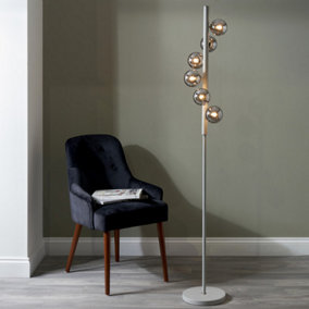 Glass Ball and Grey Metal Floor Lamp For Living Room