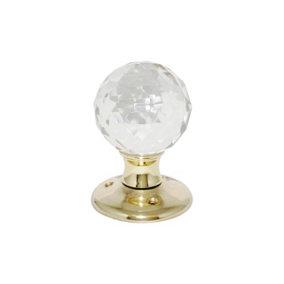 Glass Ball Mortice Knobs PB - 60mm - Securit