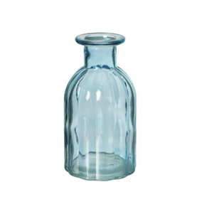 Glass Bottle Vase - Ocean Blue - (Height) 14 cm