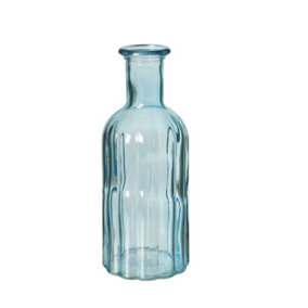 Glass Bottle Vase - Ocean Blue - (Height) 19 cm
