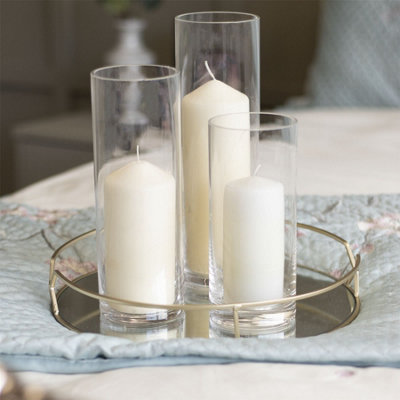 Glass Candle Cylinders Set of 3 - M&W