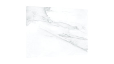 Glass Chopping Board White Marble 60x52cm Cutting Board Splashback Worktop Saver for Kitchen Hob Protection