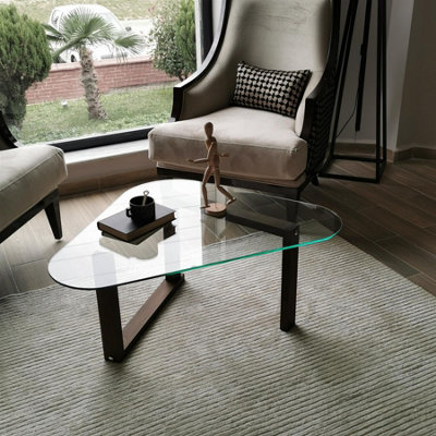 Solid wood and glass deals coffee table