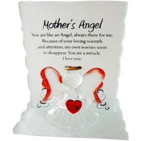 Glass Crystal Ornaments Angel Gift Set Poem Poetic Writing Message Bear