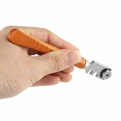 Glass Cutter with 6 Interchangeable Carbide Cutting Wheels