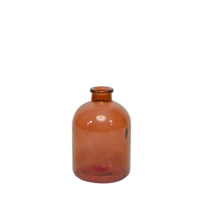 Glass Decorative Castile Glass Bottle in a Dark Honey Shade. Height 17 cm