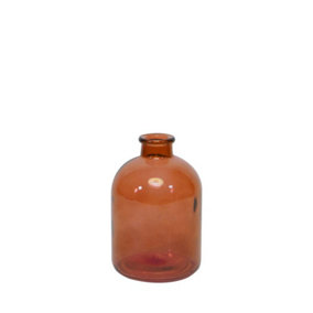 Glass Decorative Castile Glass Bottle in a Dark Honey Shade. Height 17 cm