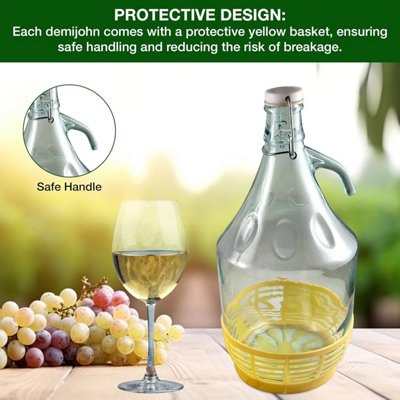 5l,10l,15l,25l Glass Wine Fermenter Plastic Basket Fermentation Carboy Demijohn