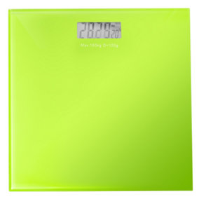 Glass Digital LCD Bathroom Body Electronic Weighing Scales KG LBS - Green