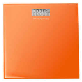 Glass Digital LCD Bathroom Body Electronic Weighing Scales KG LBS - Orange