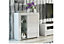 Glass Display Cabinet Unit Bookcase Shelving Storage Small Slim White Gloss Lily