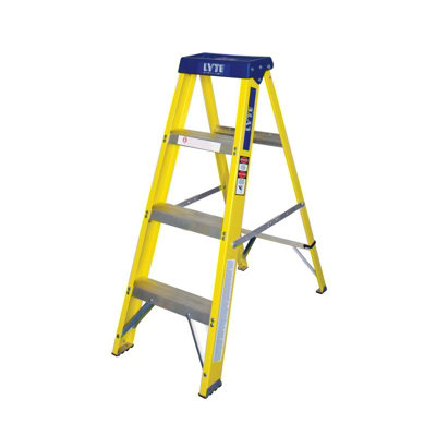 Glass fibre Swing back Step Ladder 4 Tread DIY at B&Q