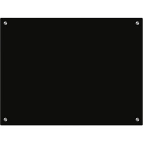 Glass Frameless Whiteboard Dry Wipe Notice Board Non-Magnetic 45 x 60cm Black