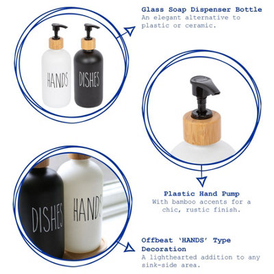 Glass Hand Soap Dispenser - 500ml - White - 5