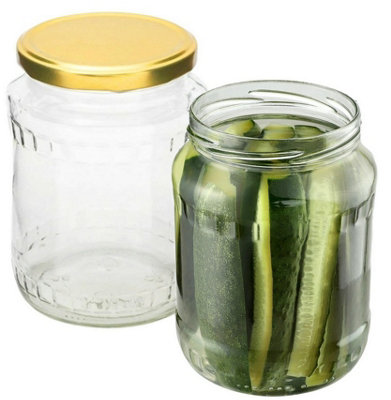 Glass Jars 720ml with Lid Pickle Jar Set Chutney Honey Storage