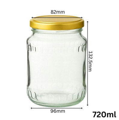 JAR@様 Glass Jars 720ml with Lid Pickle Jar Set Chutney Honey Storage