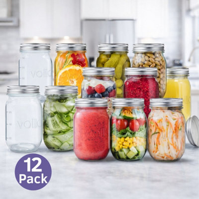 Vogue Glass Preserve Jars With Clip Top Lids 285 Ml (Pack Of