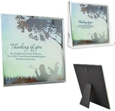 Glass Mirror Hanging Wall Plaque With Stand Reflection Box Gift Set ...