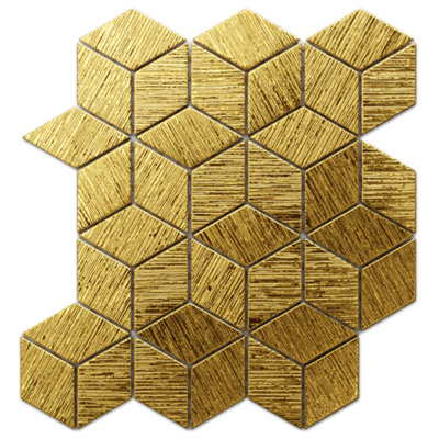 Glass mosaic on mesh for bathroom or kitchen 26.5cm x 30.5cm - Gold eagle