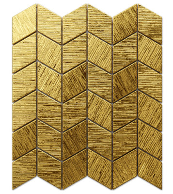 Glass mosaic on mesh for bathroom or kitchen 26.5cm x 30.5cm - Gold tulip
