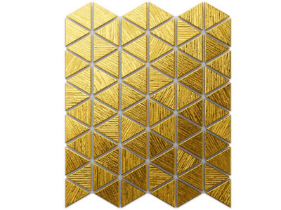 Glass mosaic on mesh for bathroom or kitchen 263mm x 303mm - Golden Totem
